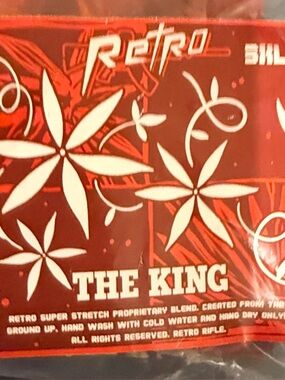 Retro Rifle  'The King' 3XL Red Graphic SS Button Down